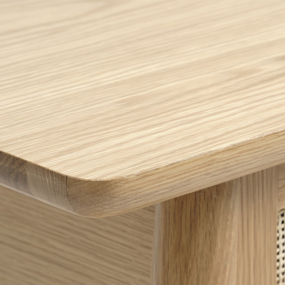 Console 120 cm 2 plateaux 1 tiroir - Bois et rotin - CAPRI naturel, MAISON AUBERTIN