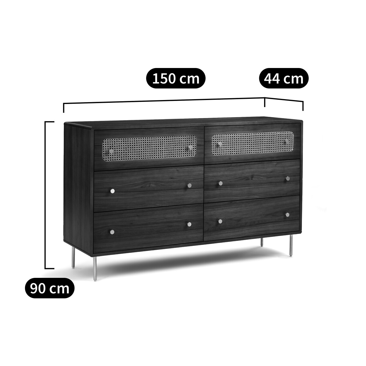Commode 6 tiroirs, Redpop noyer, LA REDOUTE INTERIEURS
