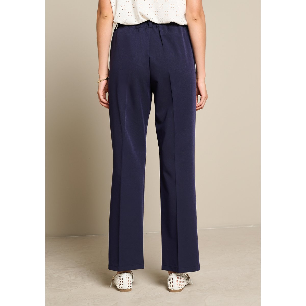 Pantalon droit élégant bleu marine, LOLALIZA