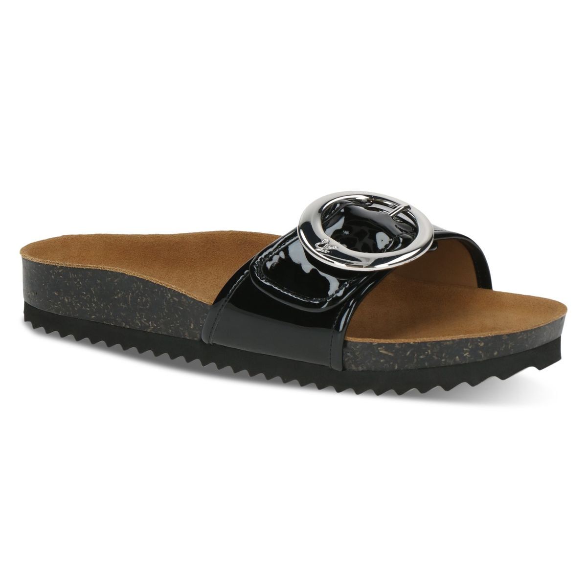 Mule en cuir noir laque, CAPRICE