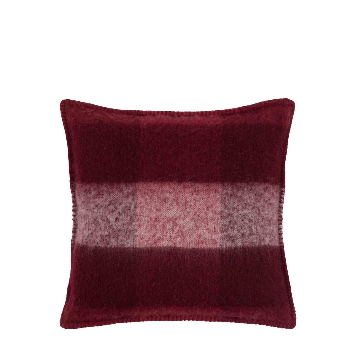 Check Faux Moira Cushion merlot, ÉDITÉ