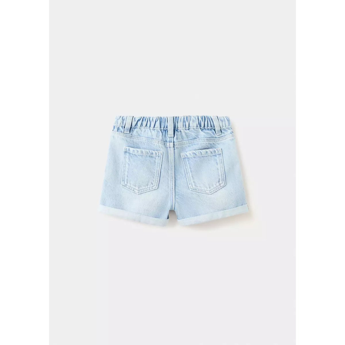 Short en jean à revers bleu clair, MANGO BABY
