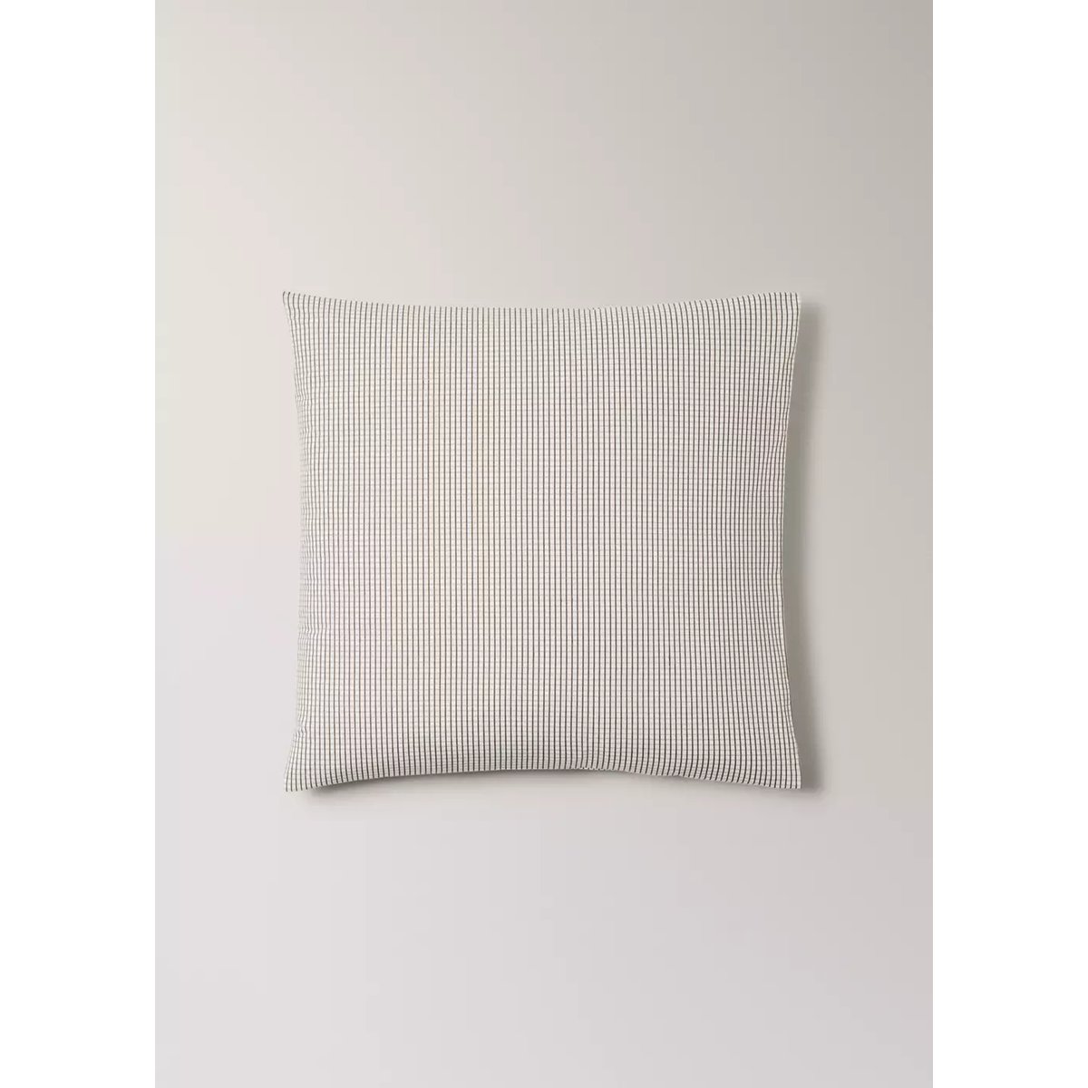 Deux taies d'oreiller percale de coton mini carreaux réversibles 60x60 cm café, MANGO HOME