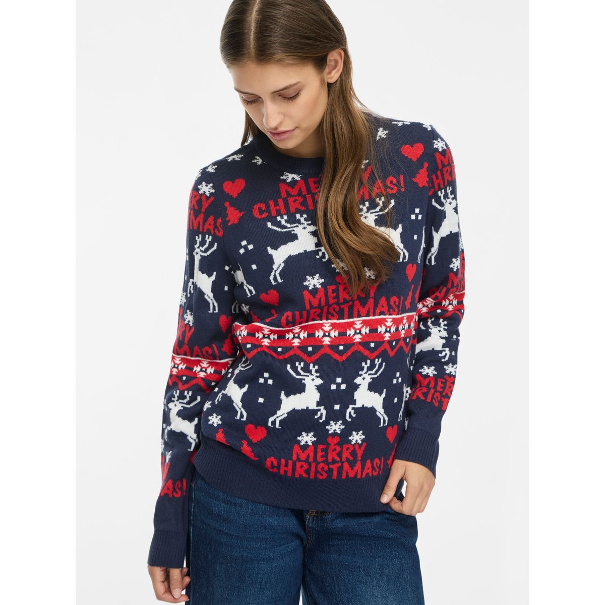 Pull De Noël bleu - navy blazer1, VILA