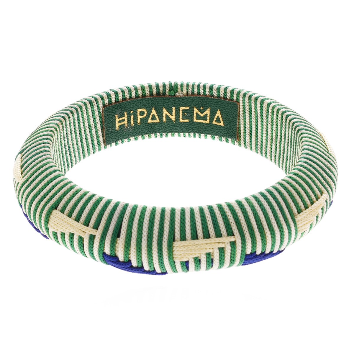Bracelet jonc en tissu IMANIE vert, HIPANEMA