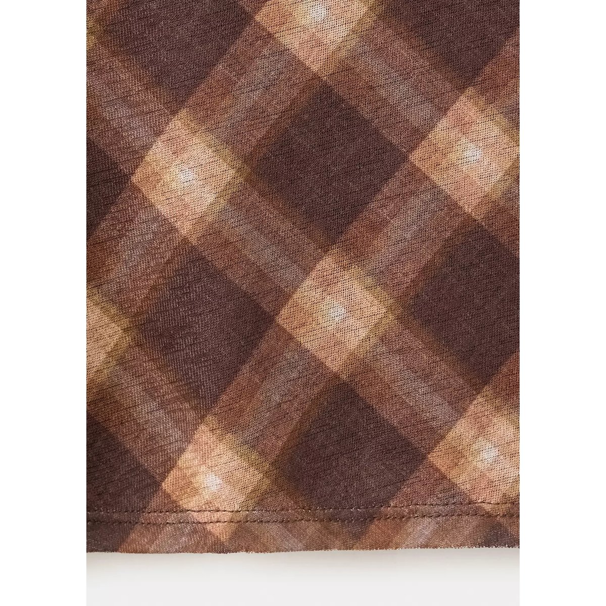 Jupe midi carreaux marron, MANGO