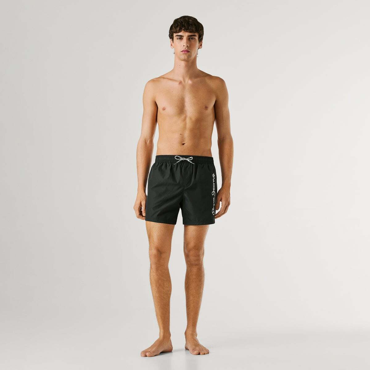 Short De Bain Bermuda Avec Logo Imprimé noir, PEPE JEANS