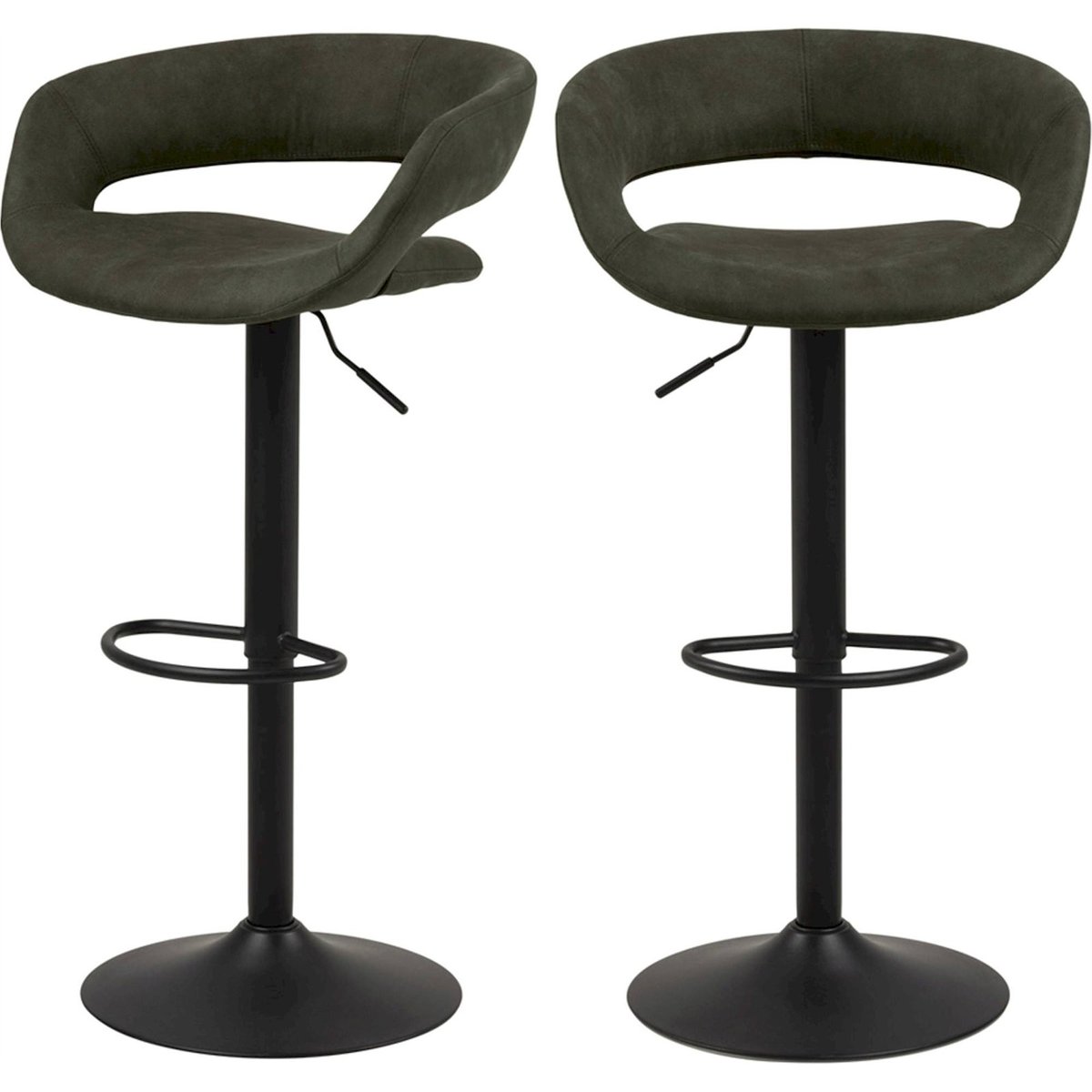 Tabouret de bar réglable collection HANNAH noir et blanc, RECOLLECTION
