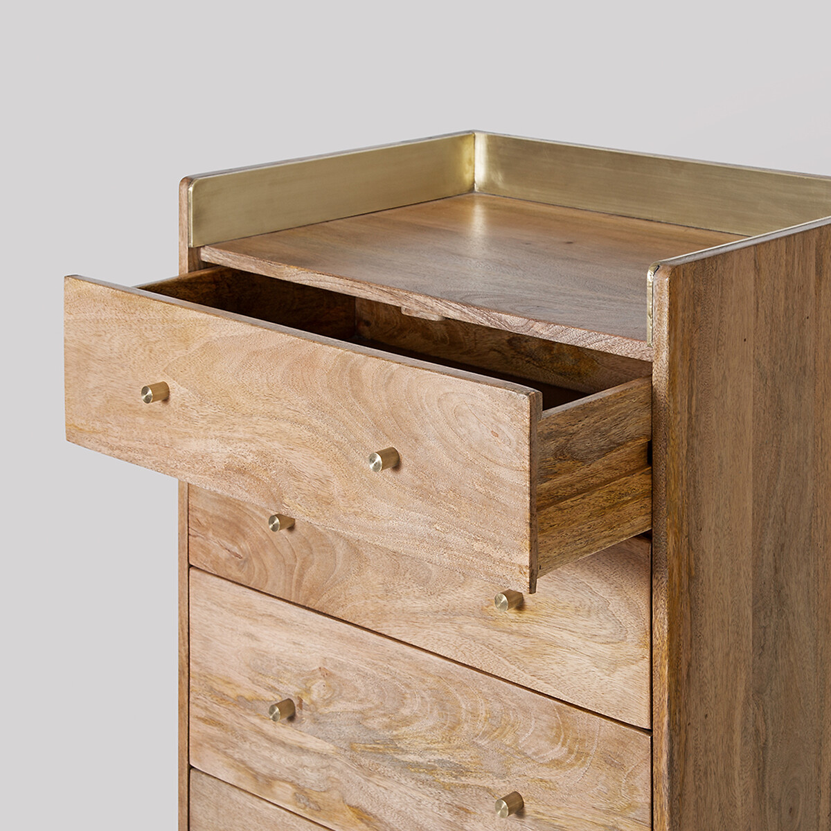 Fresco Mango Wood 5 Drawer Chest Of Drawers light wood, SWOON