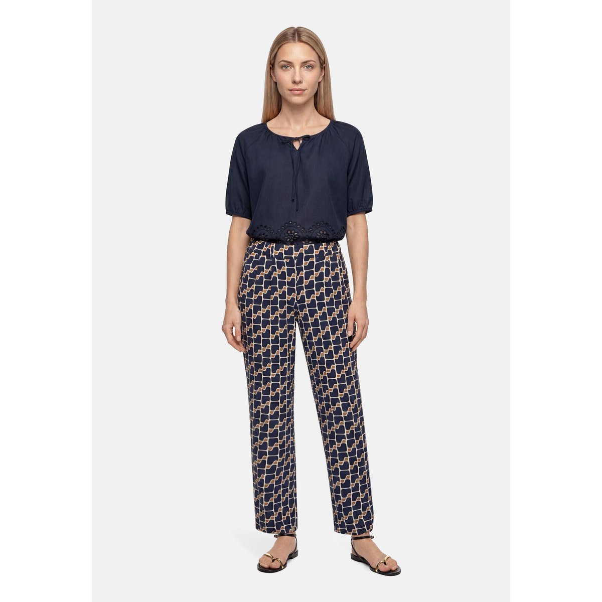 Pantalon à enfiler à poches extérieures dark blue/brown, BETTY BARCLAY