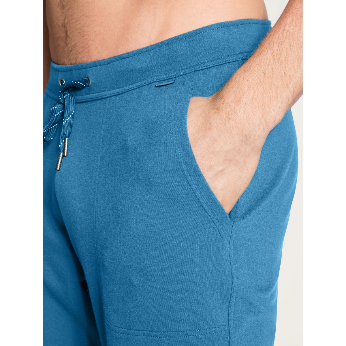 Pantalon de pyjama avec poches latérales Coton REMIX XTRA bleu parisien, CALIDA