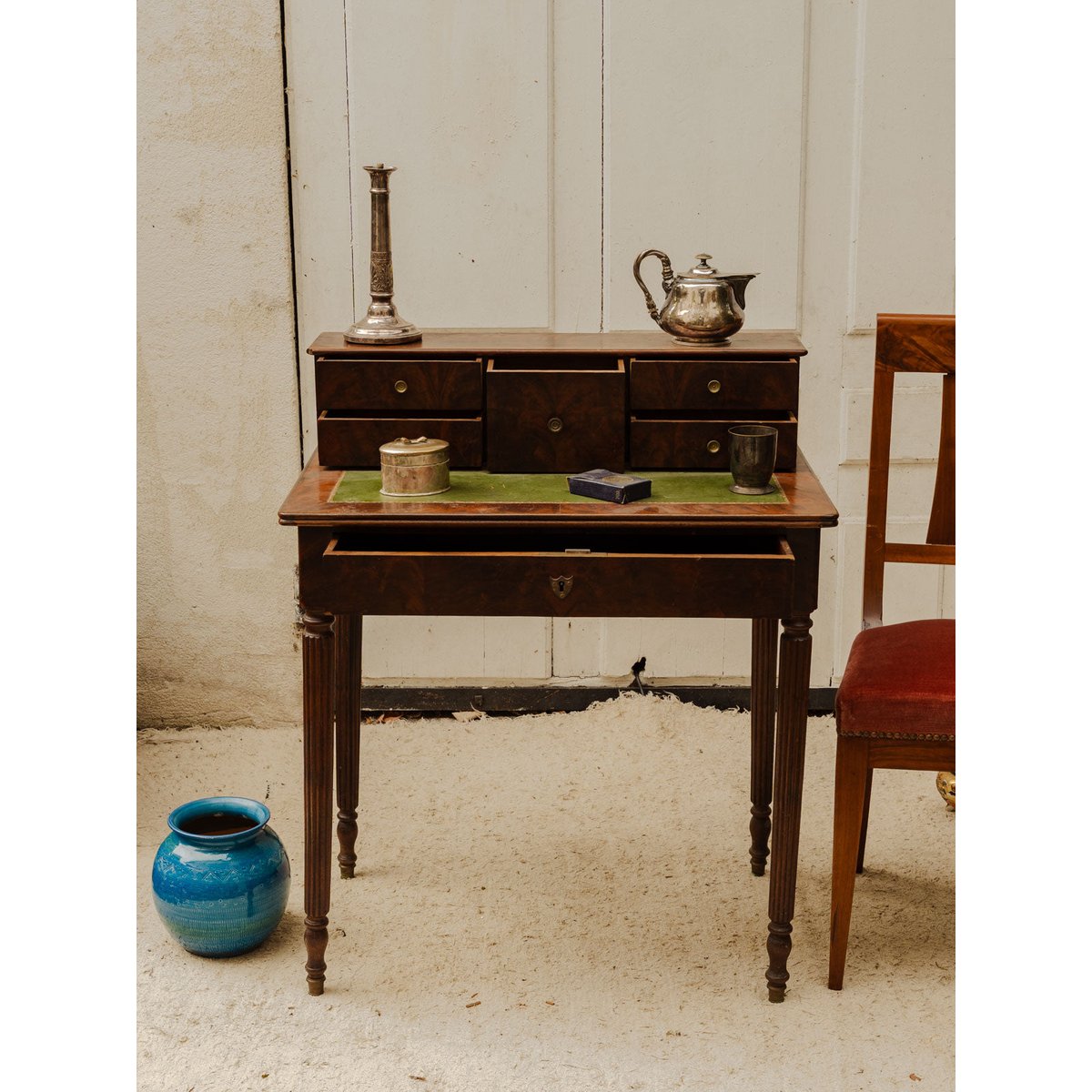 Bureau en bois Edouard N°1109 - Bon état bois foncé, DEBONGOUT