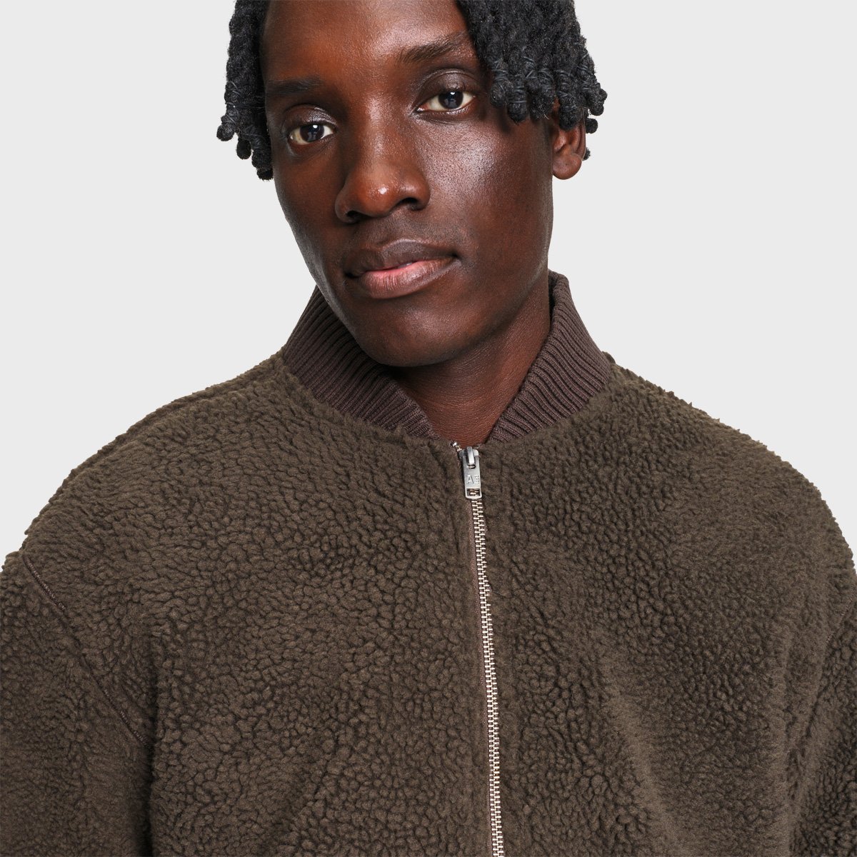 Blouson bomber sherpa détails contrastants zippé bois, AIGLE