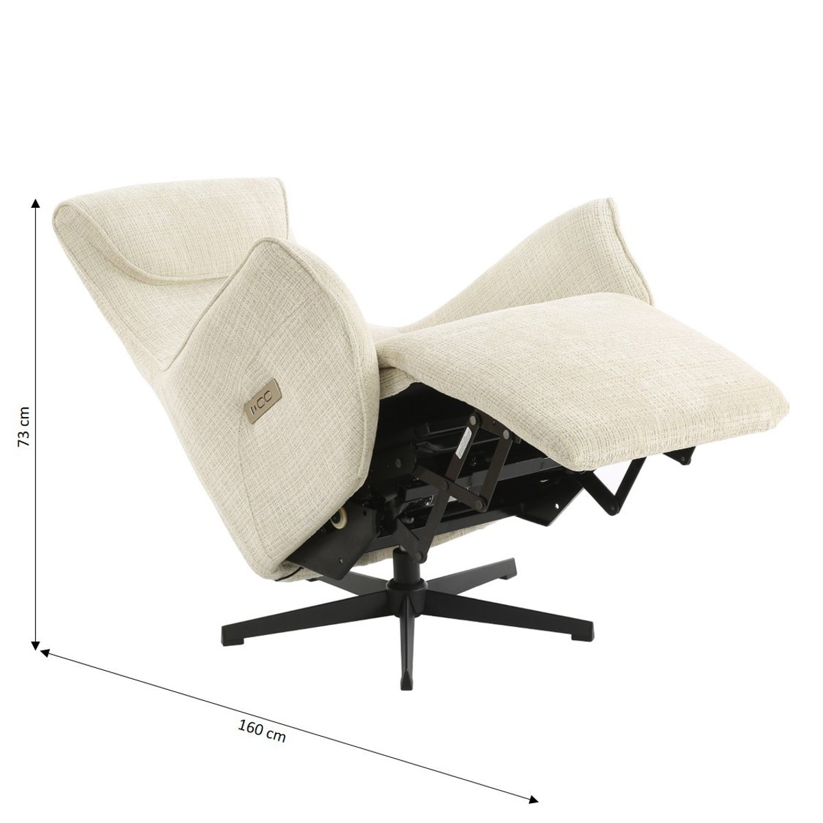 Fauteuil relax électrique tissu COCHYRE beige, BAÏTA