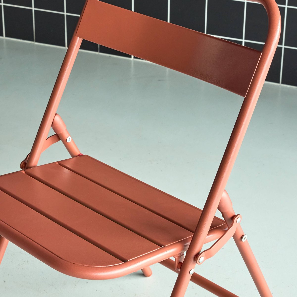 Chaise de jardin pliante acier (lot de 4) AMÉLIA anthracite, SWEEEK