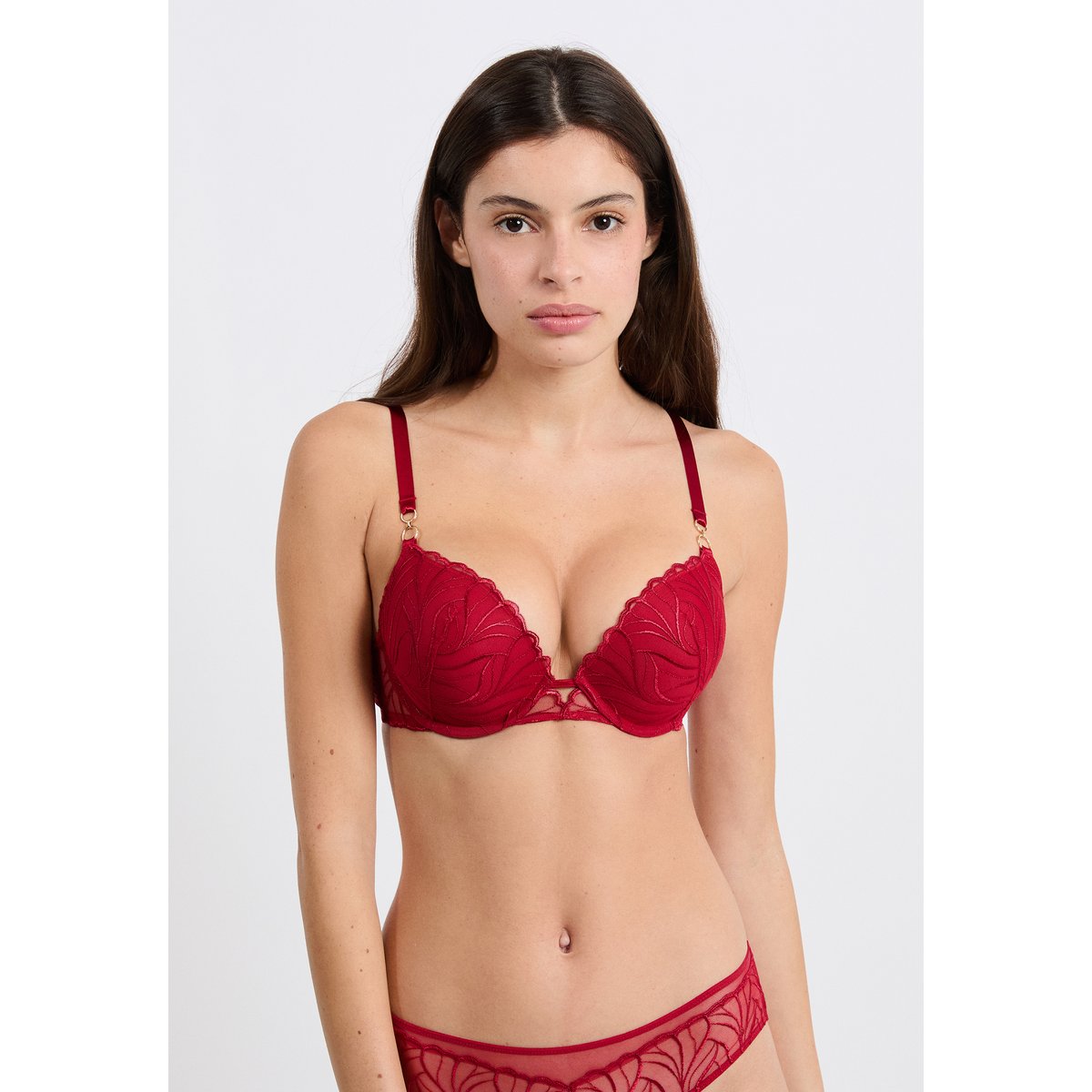 Hipster en broderie florale ENVOLEE rouge, ETAM