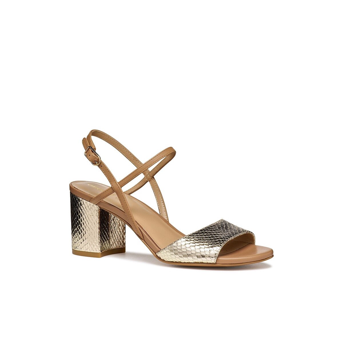 Sandalias de tacón VIRNILISA 65 beige/dorado, GEOX
