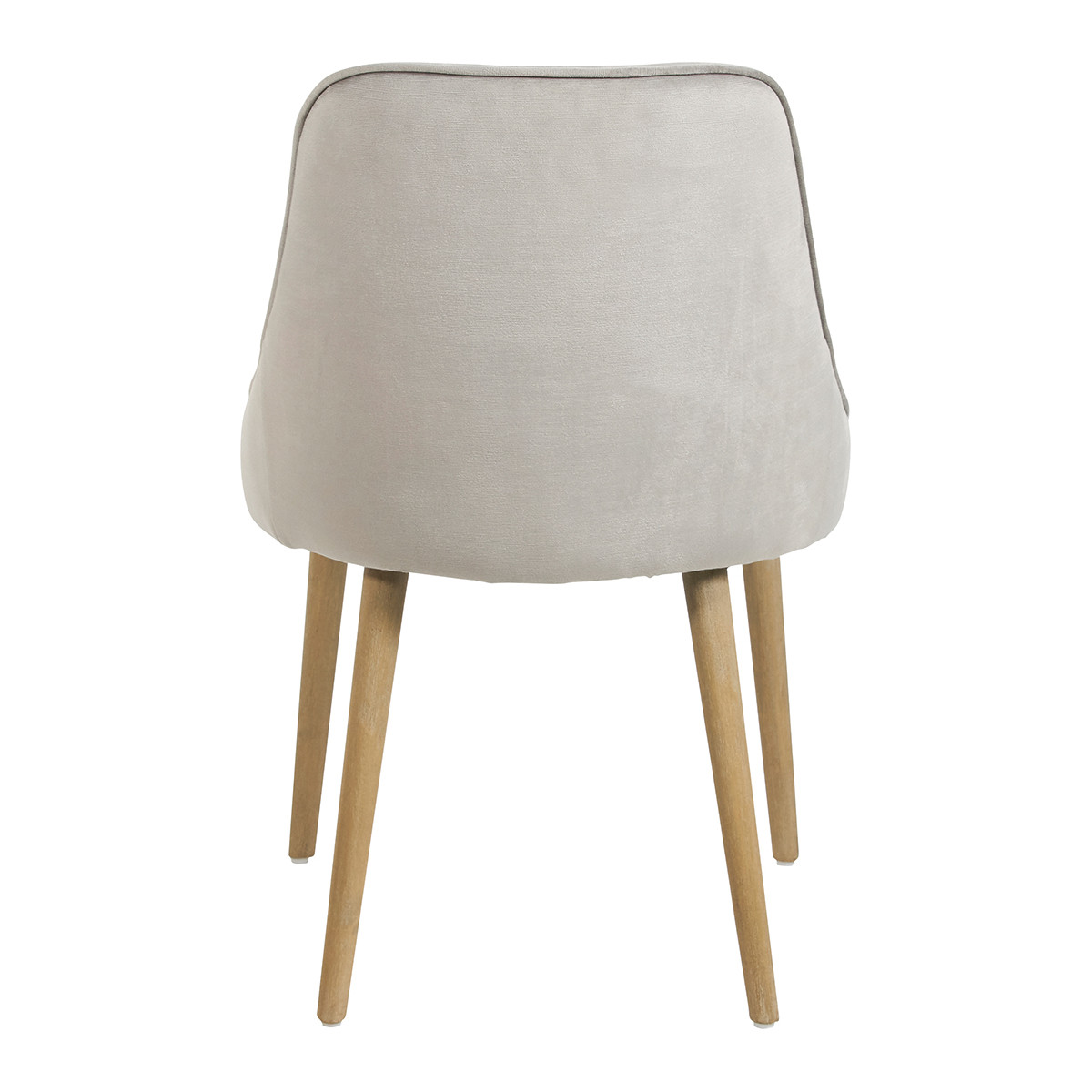 Chaise en velours beige, BLANC D’IVOIRE