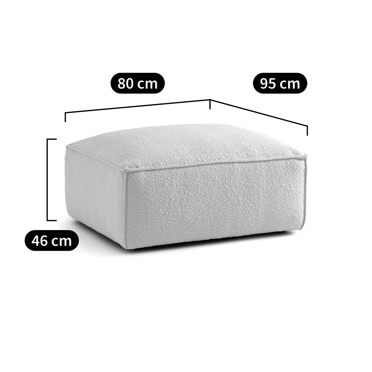 Pouf modulable, bouclette Seven ecru, LA REDOUTE INTERIEURS
