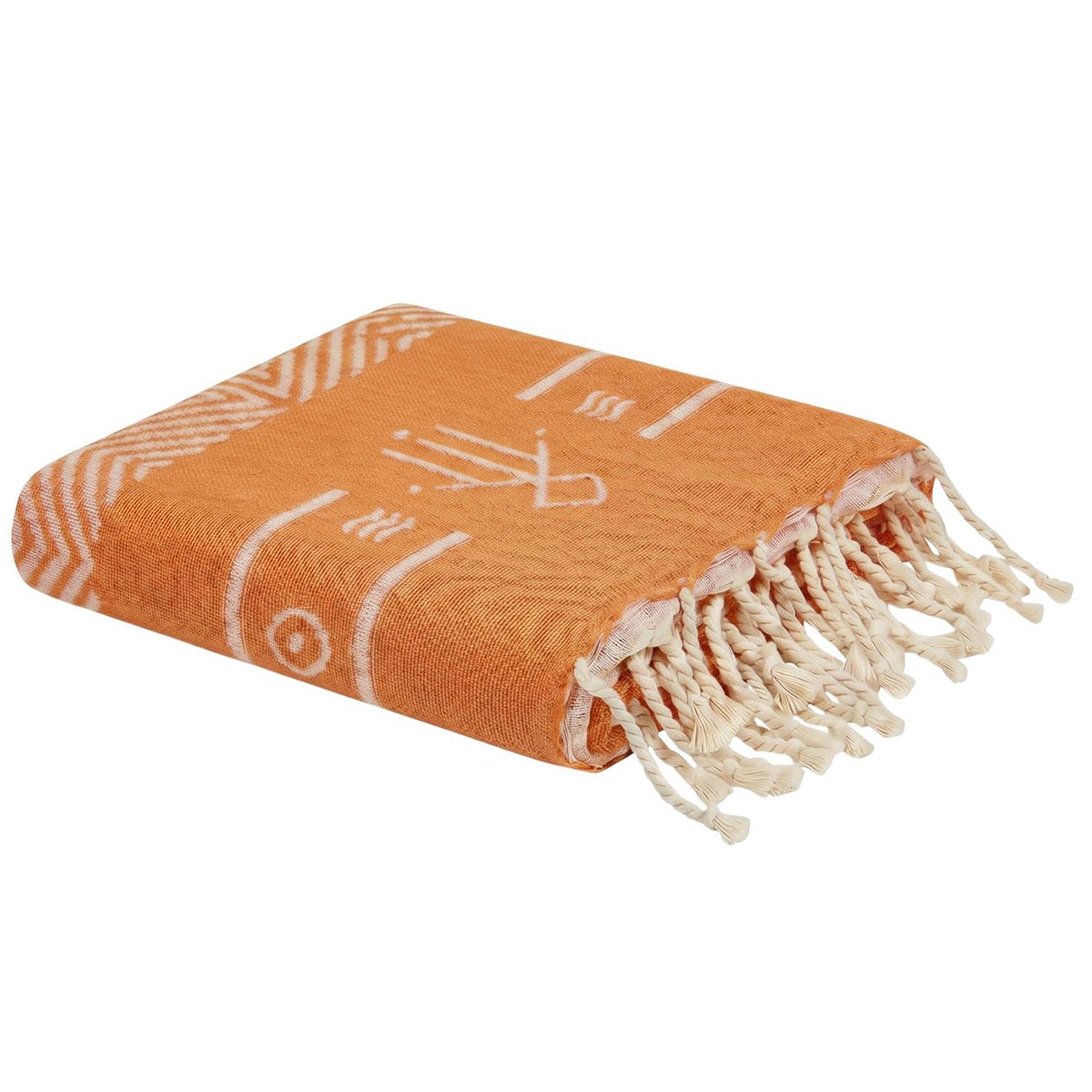 Fouta de plage réversible en coton recyclé 1x2 m Tenerife REVA COLLECTION orange, SEVIRA KIDS