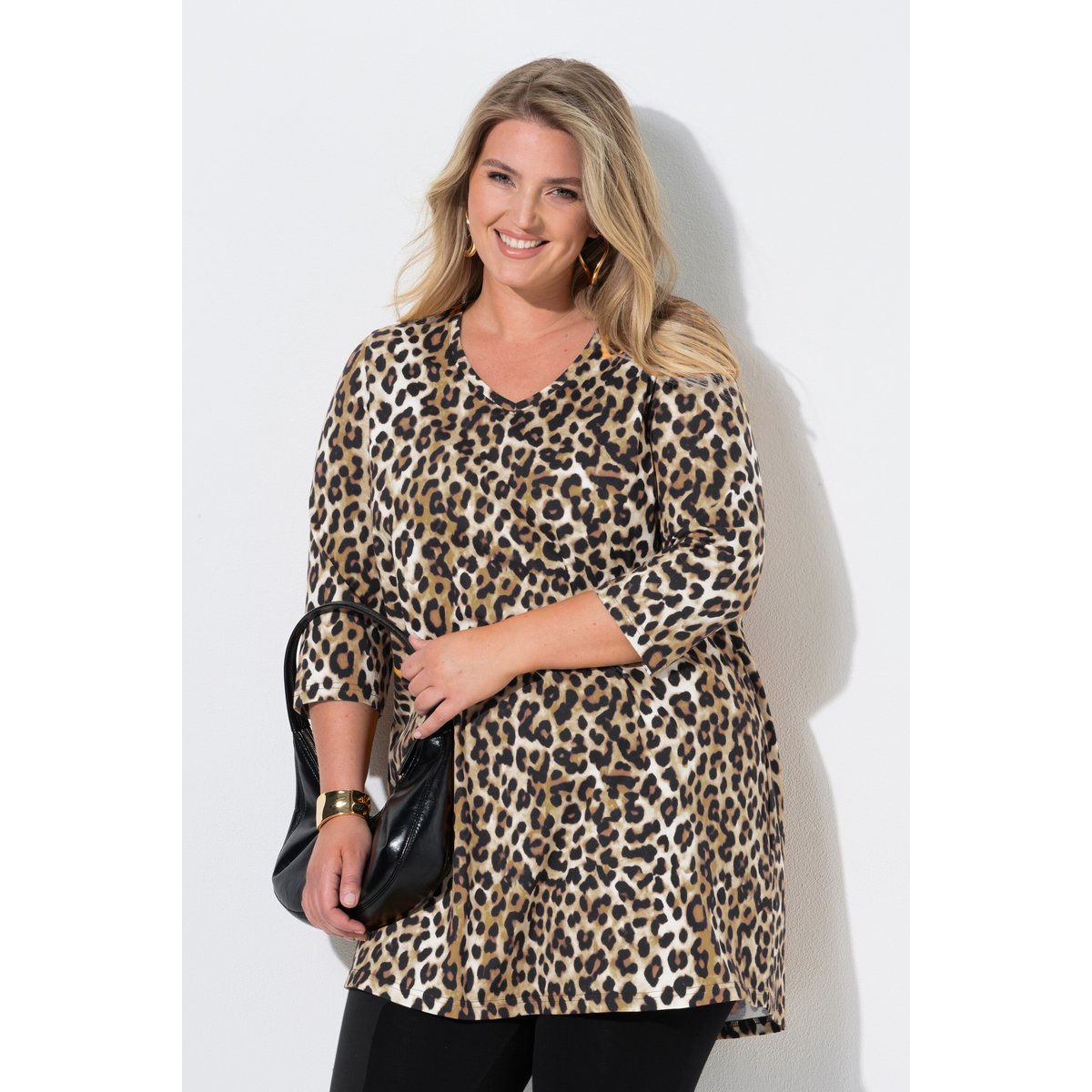 T-shirt long noir, ULLA POPKEN