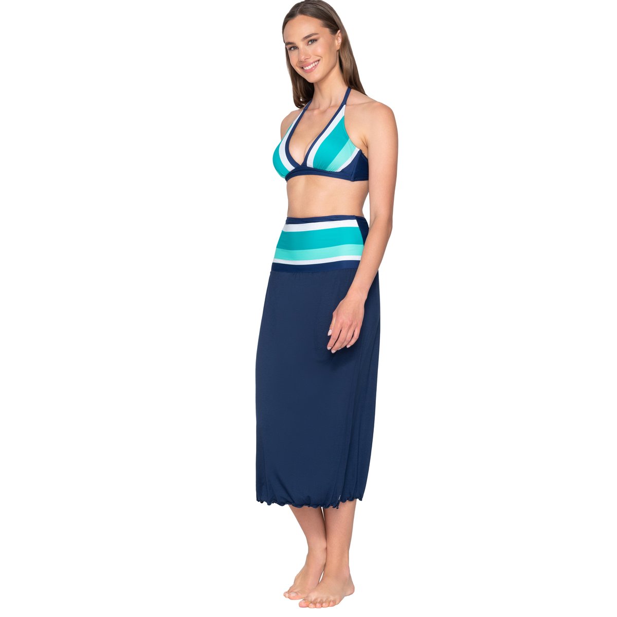 Robe estivale multipositions convertible jupe Horizon bleu, LUNA SPLENDIDA
