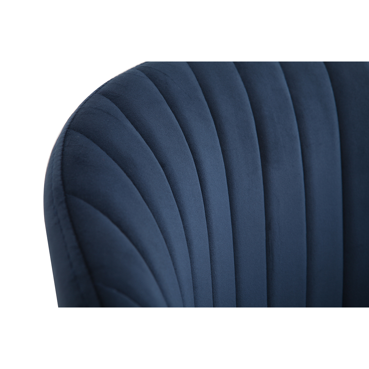 Chaise design en velours pieds métal REQUIEM bleu marine, MILIBOO
