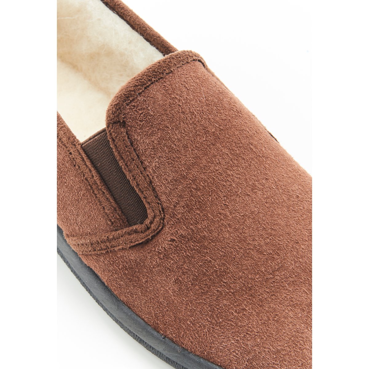Chaussons intérieur laine marron, DAMART