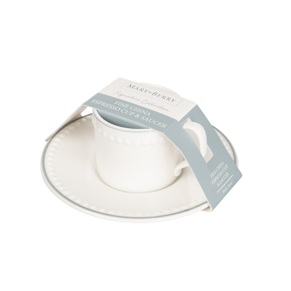 Set of 4 Signature Espresso Cups & Saucers white, MARY BERRY