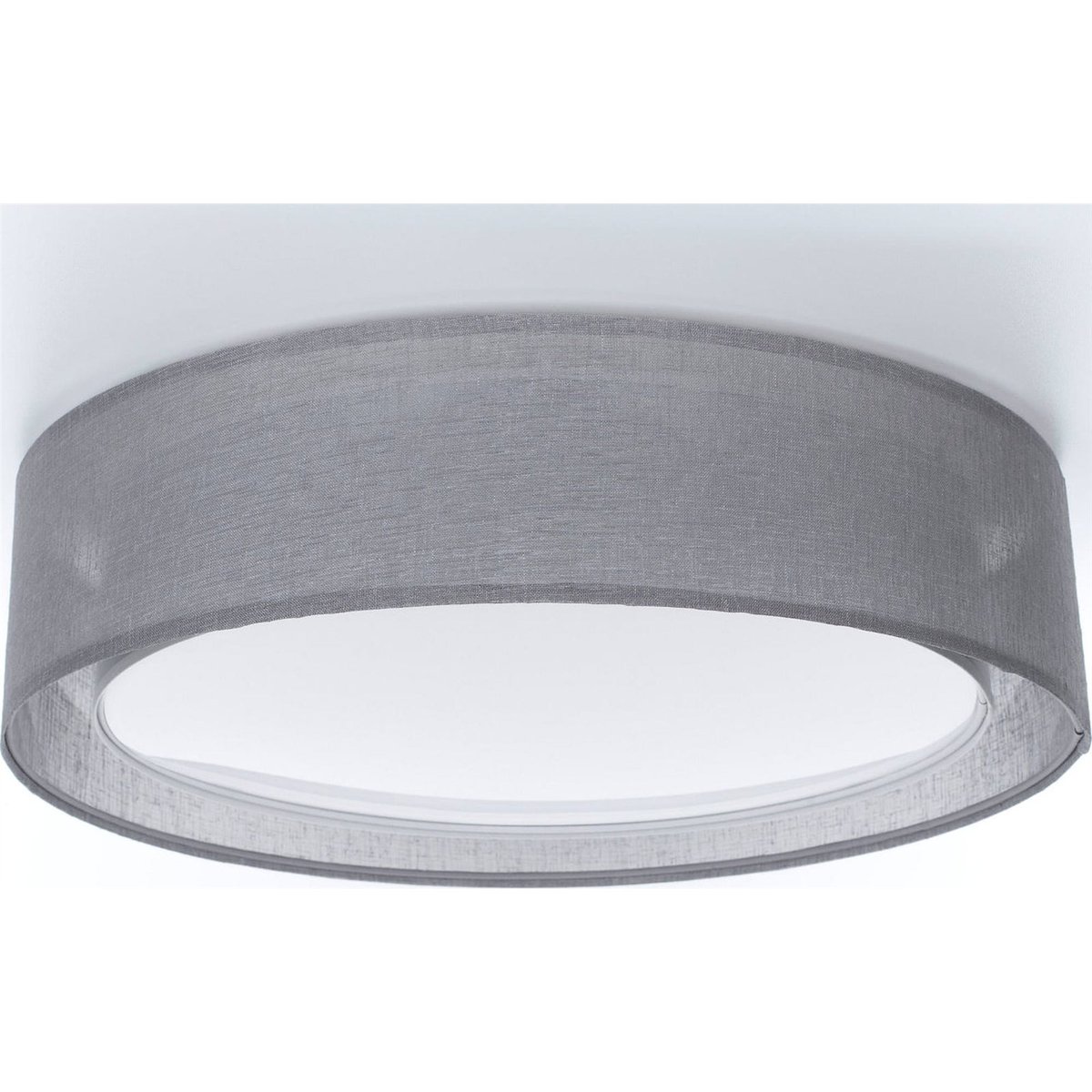 Plafonnier rond en tissu Puro gris tissu translucide, BPS KONCEPT