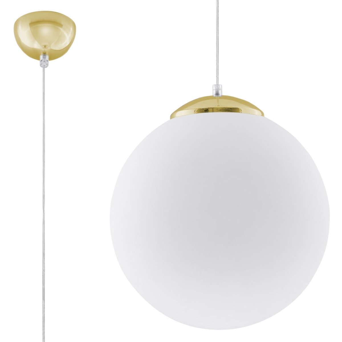 Suspension Acier Or/Blanc E27 1 Ugo 30 jaune, EDEN