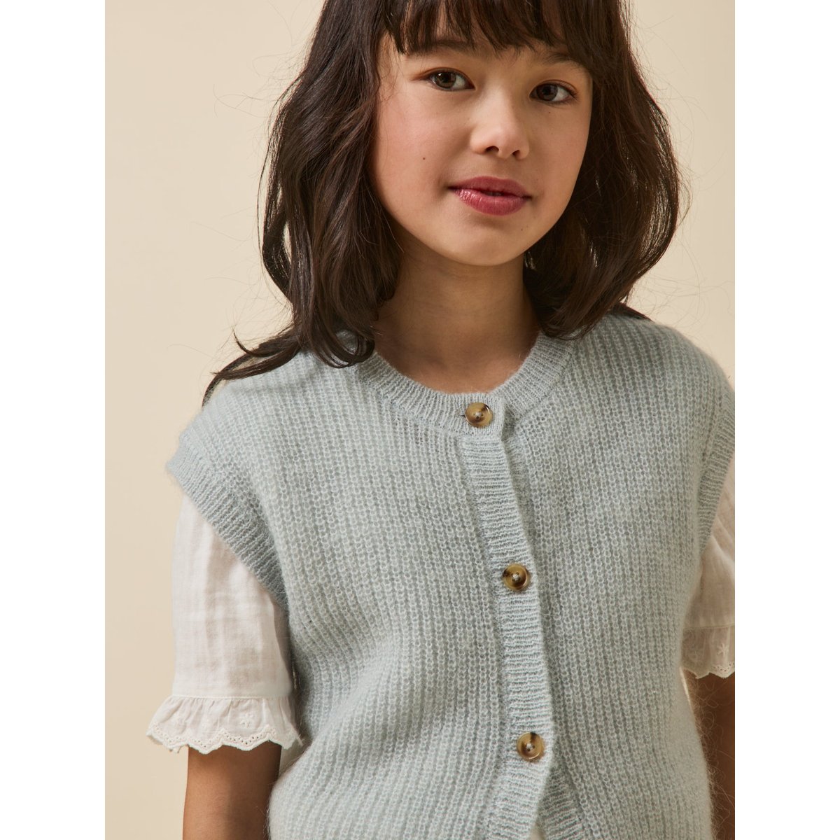 Cardigan laine et mohair vert d'eau, CYRILLUS