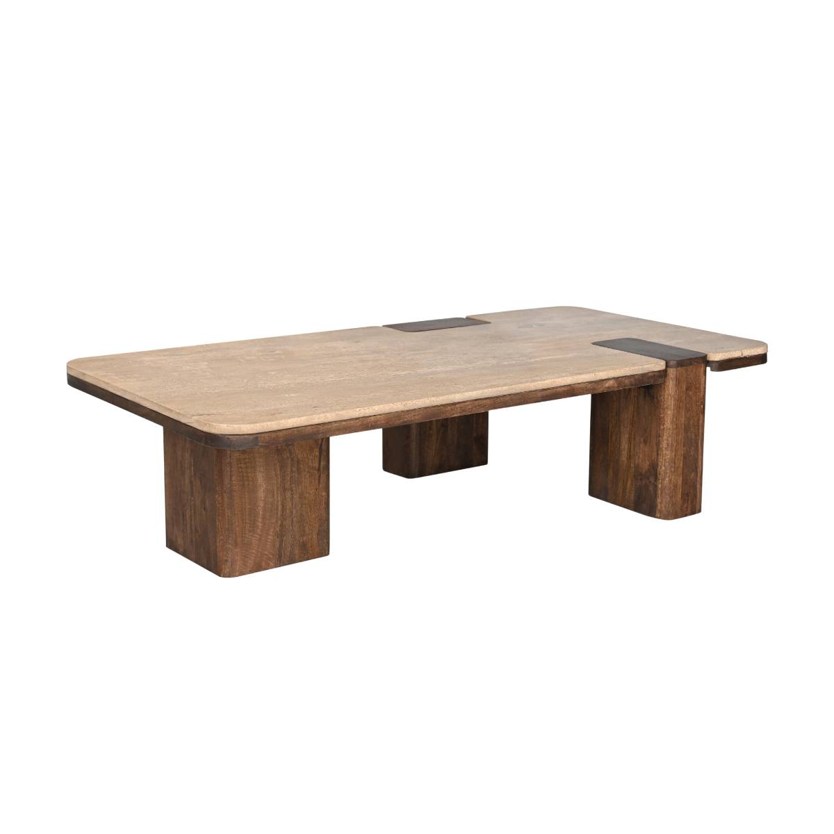 Table basse en bois de manguier CAROLA bois foncé, MADE IN MEUBLES