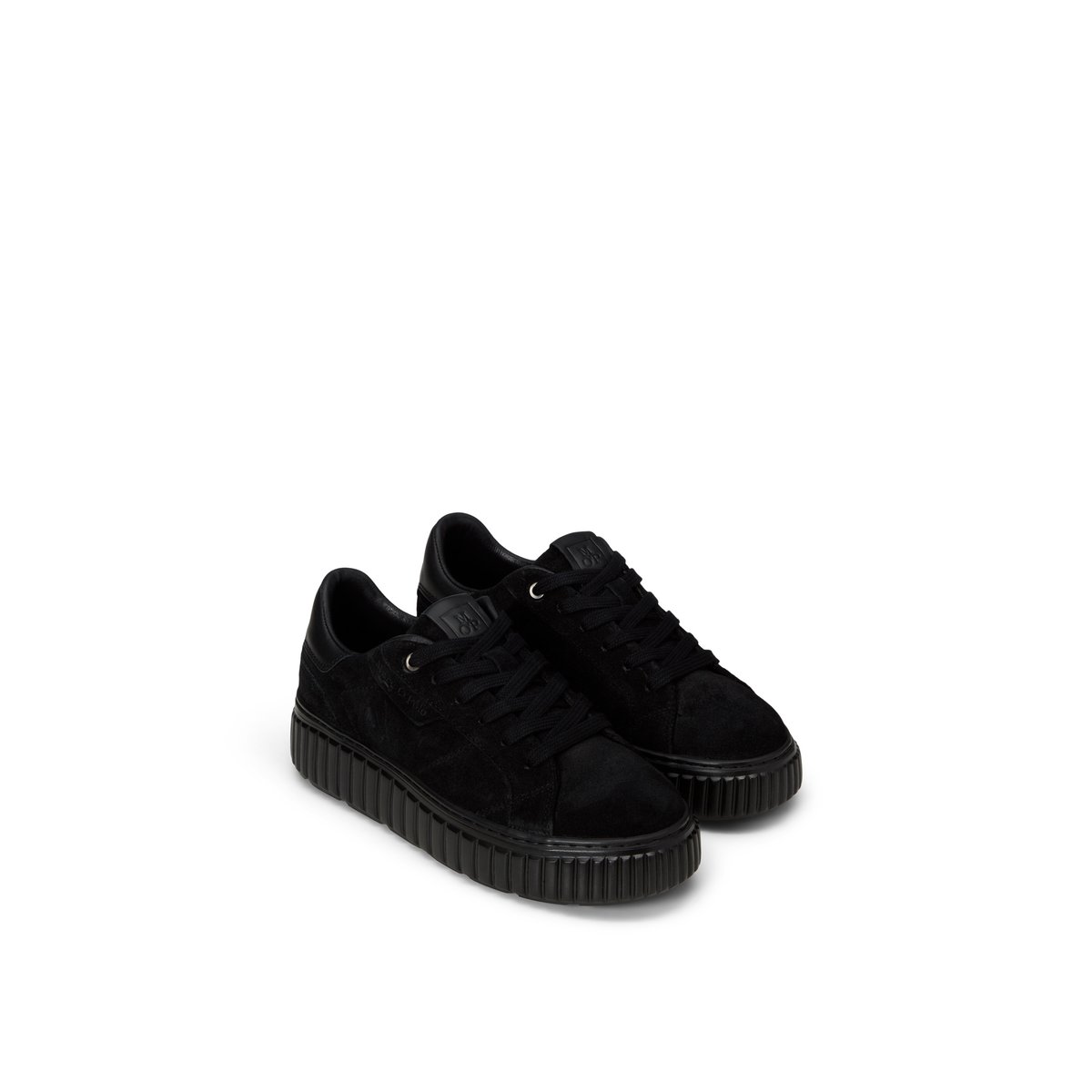 Modèle de baskets Svenja en cuir velours noir, MARC O'POLO