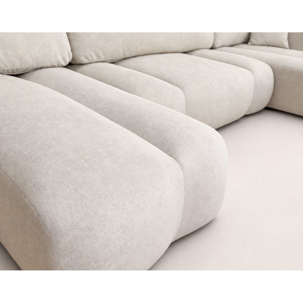 Canapé panoramique en U 7 places convertible avec, MANON beige, BEST MOBILIER