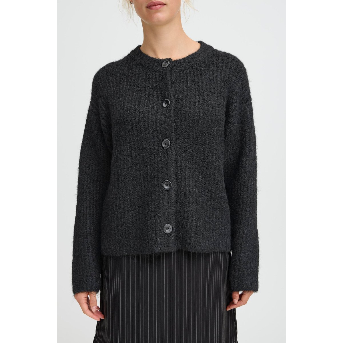 Knitted cardigan noir, B.YOUNG