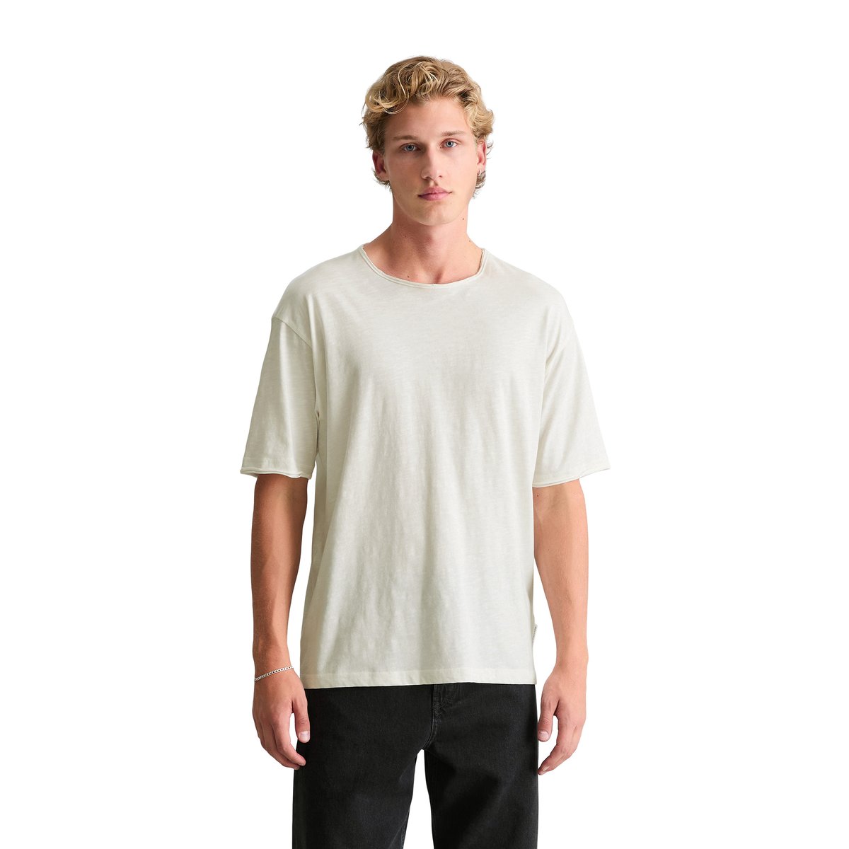 T-shirt DfC relaxed en jersey slub doux blanc, MARC O’POLO DENIM
