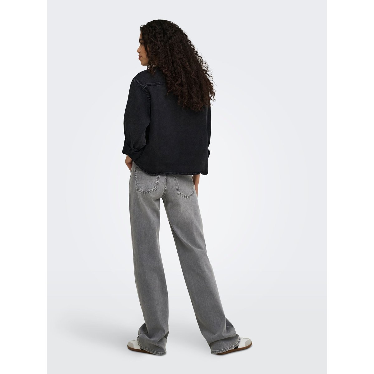 Jean À Jambe Large light grey denim, ONLY TALL