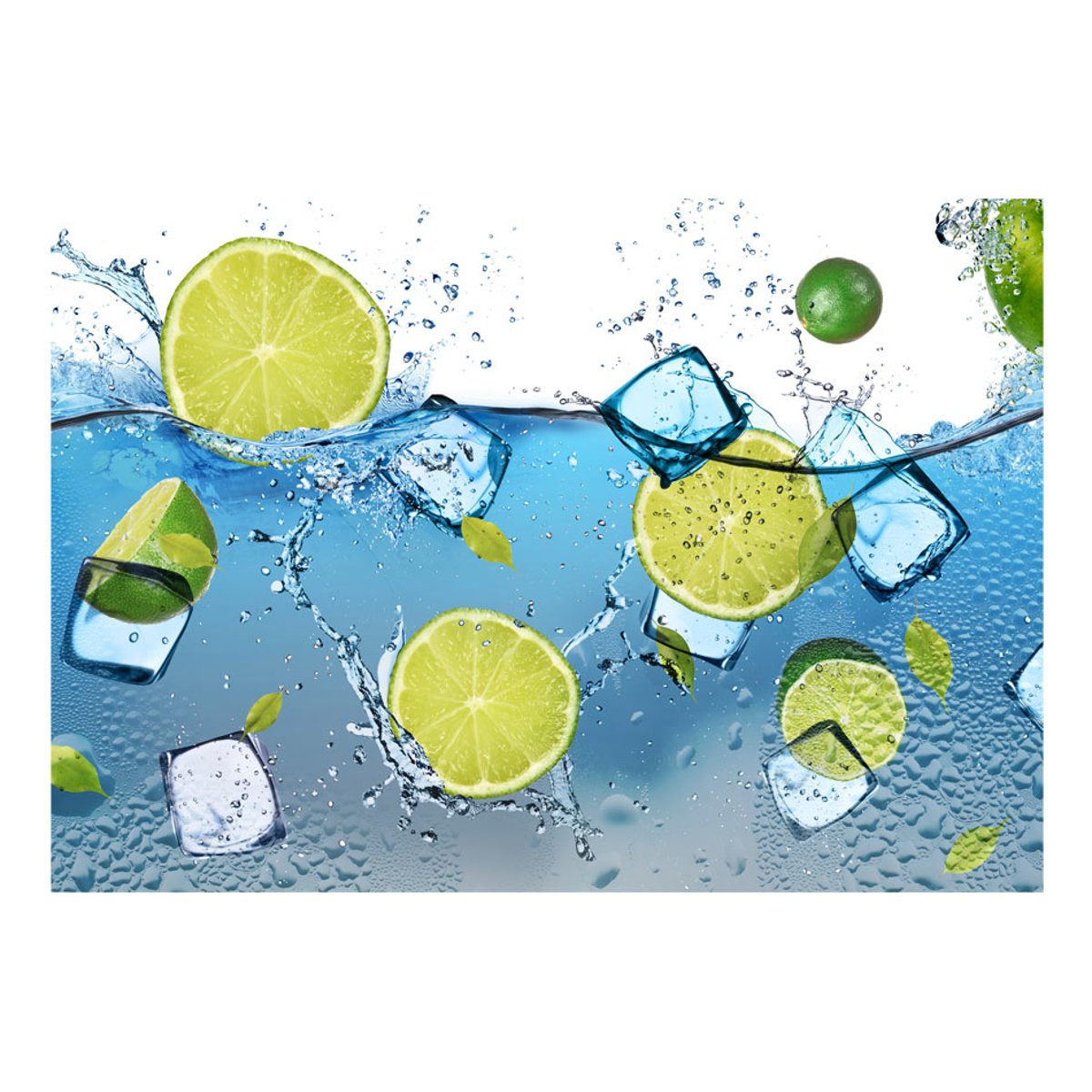 Papier peint intissé panoramique Motifs de cuisine Refreshing lemonade bleu, EDEN