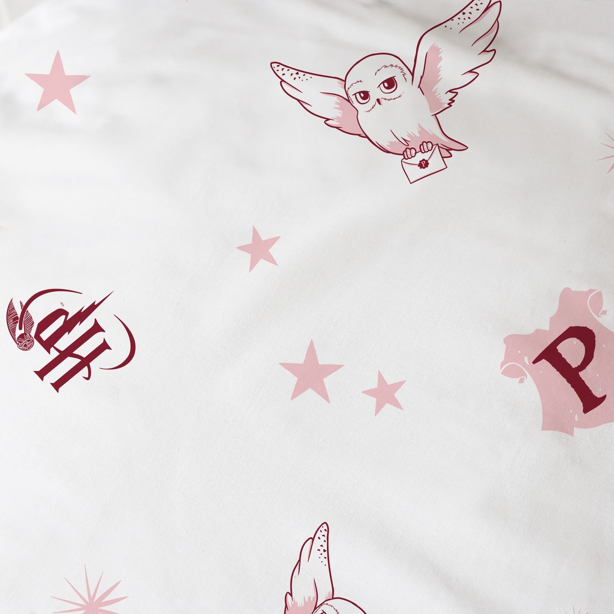 Parure de lit imprimée 100% coton, FLY rose, HARRY POTTER