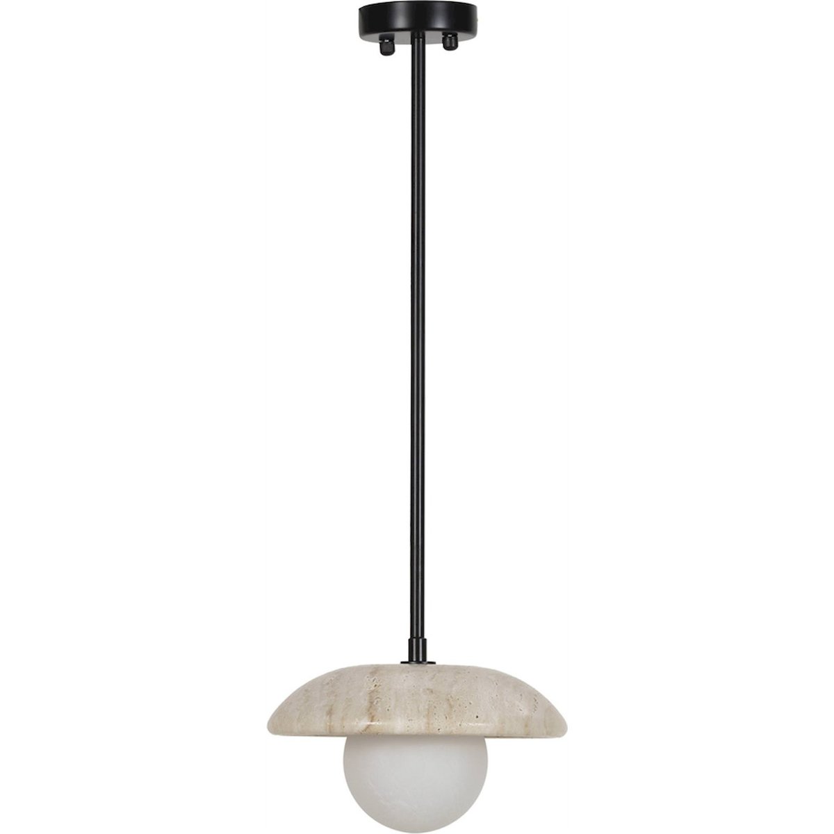 Lampe d'architecte en marbre travertin noir et crème, RECOLLECTION