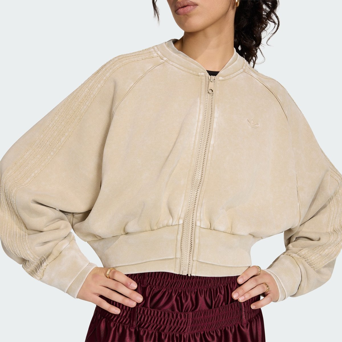 Veste De Survêtement Cropped Double Couche Sst Veste De Survêtement Cropped Double Couche Sst khaki three, adidas Originals