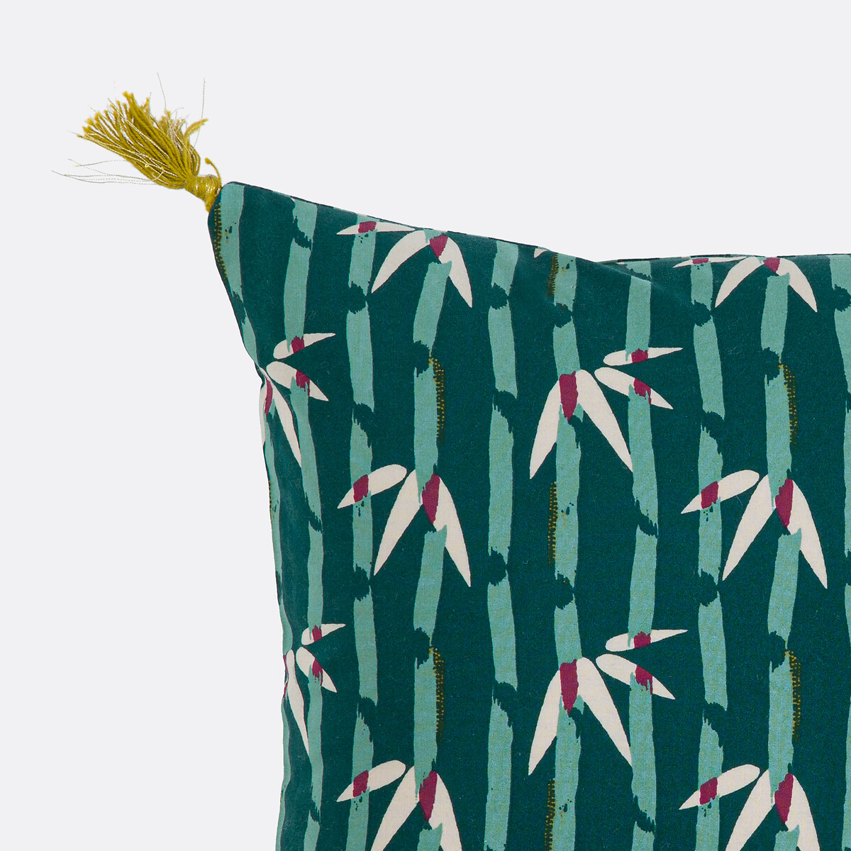 Housse de coussin rectangulaire, en coton imprimé, YASUO imprimé fond bleu, LA REDOUTE INTERIEURS