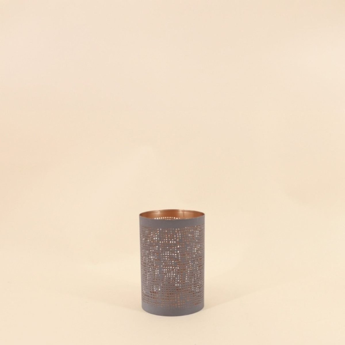 Lanterne perforée en métal 10x15cm doré, ORNAMI