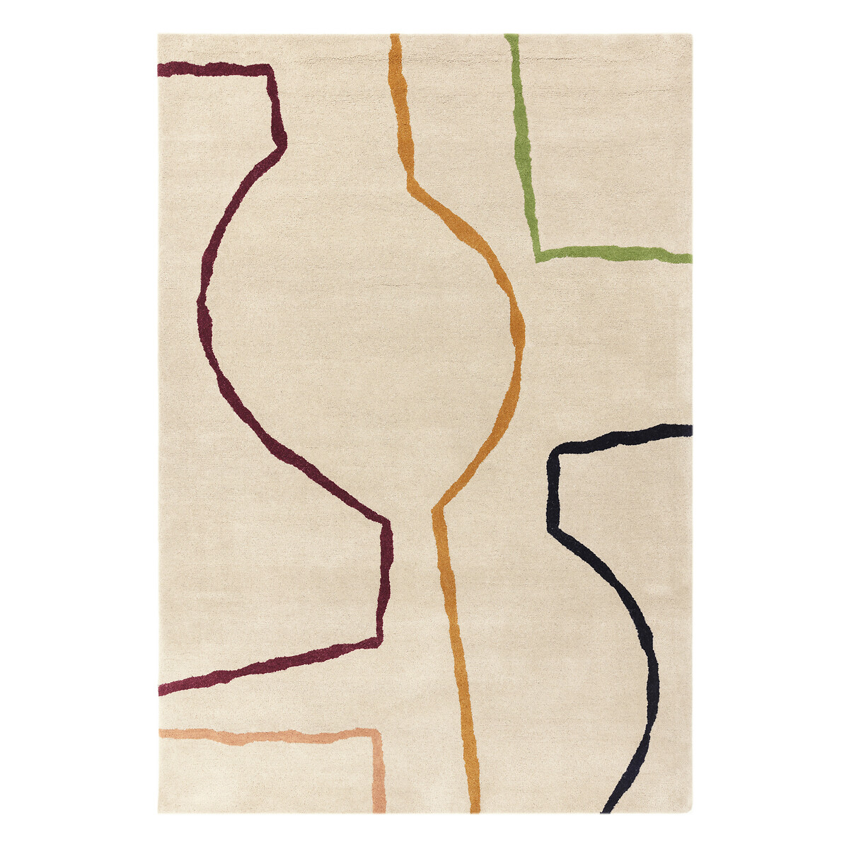 Bold Outline Shapes Rug in 100% Wool multi-coloured, ÉDITÉ