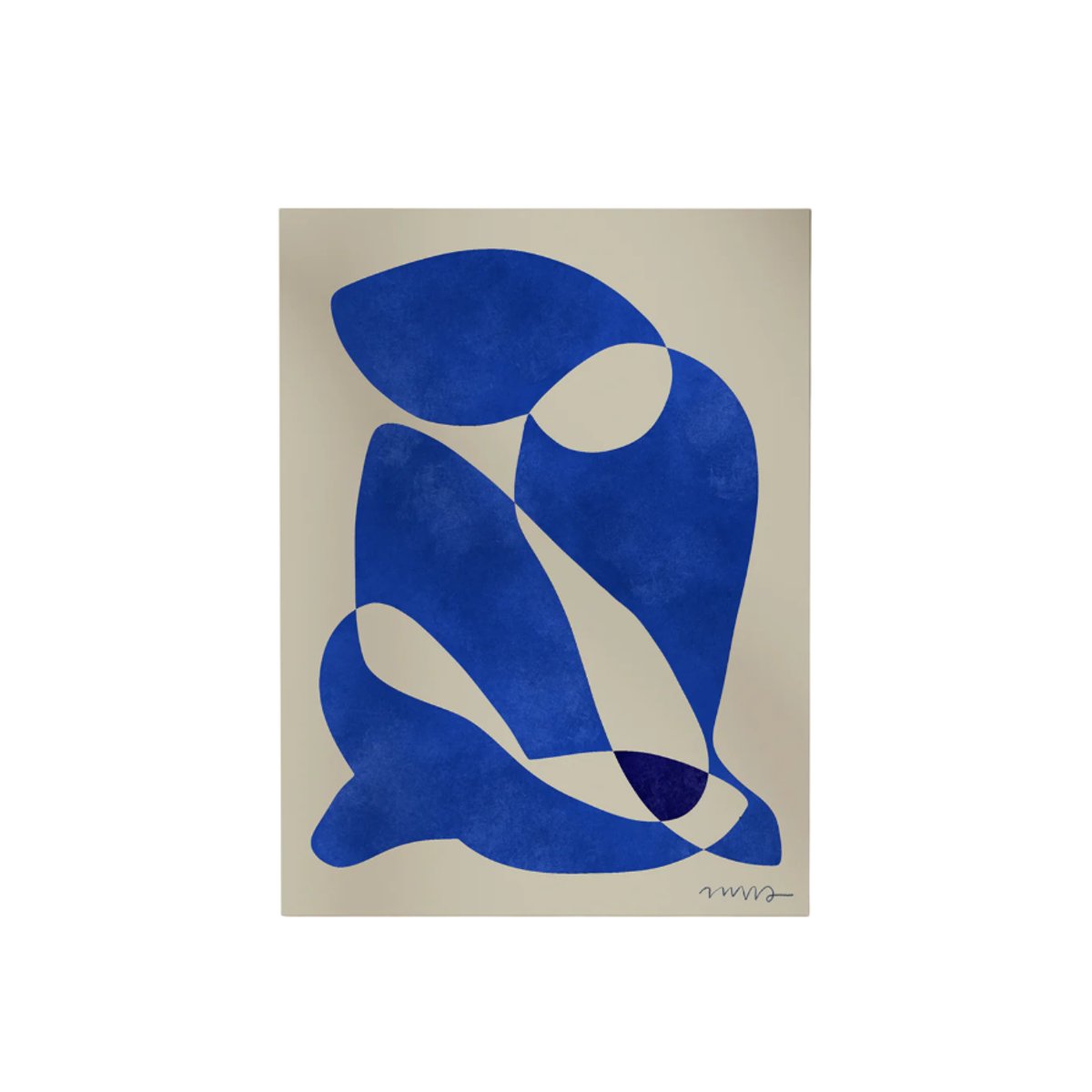 Toile avec cadre en bois, 50 x 70 cm bleu, HANNUN