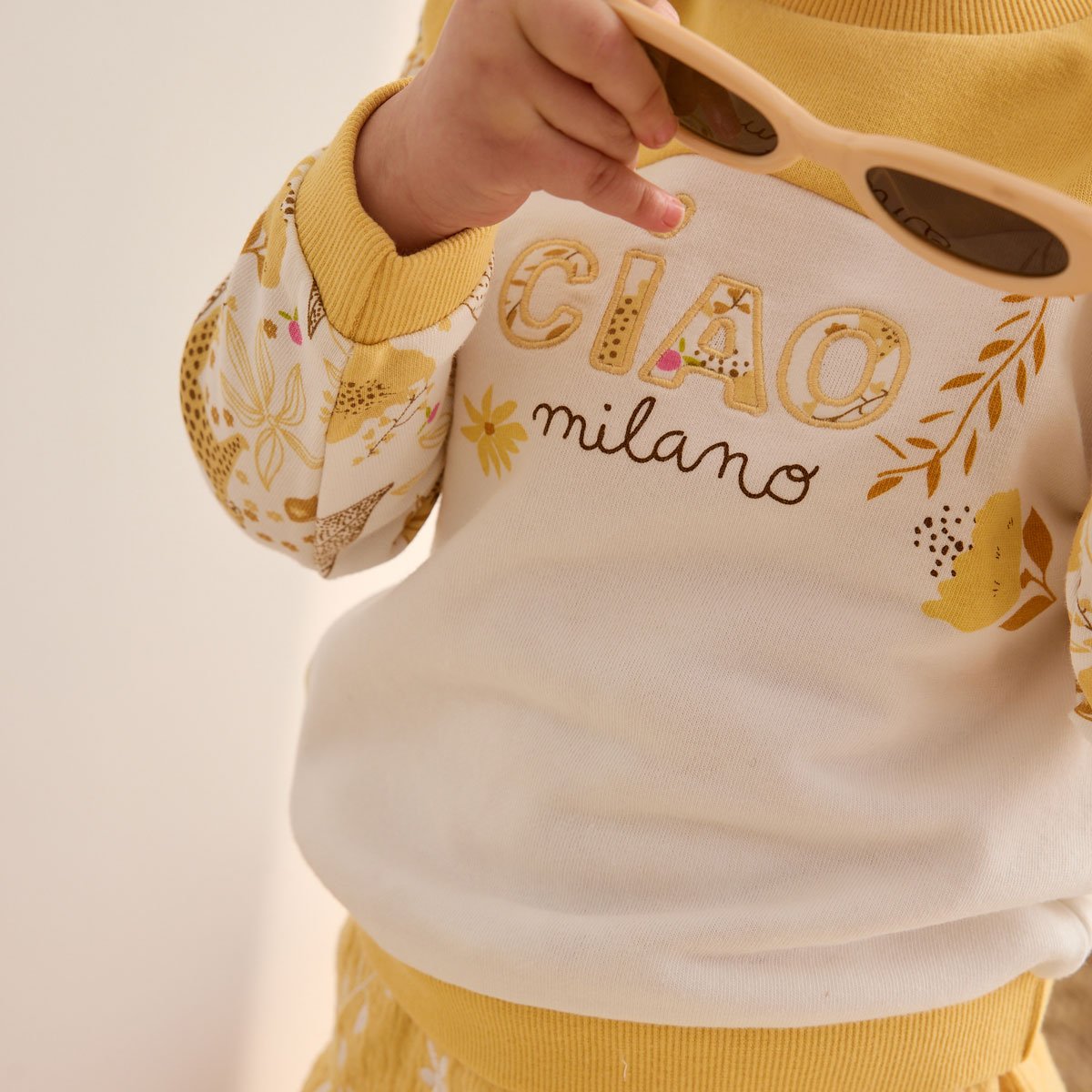 Sweat-shirt enfant Ciao Milano jaune, PETIT BEGUIN