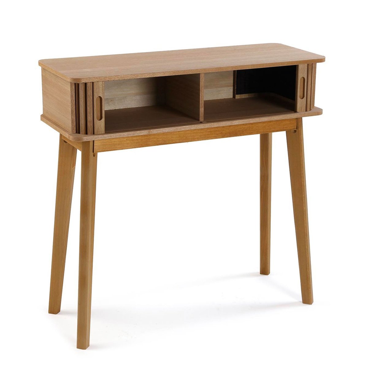 Console d'entrée bois à portes coulissantes 80x30x78cm bois, WADIGA