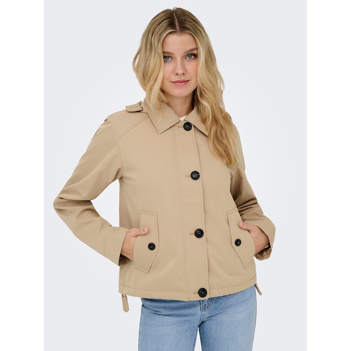 Parka à capuche beige, ONLY