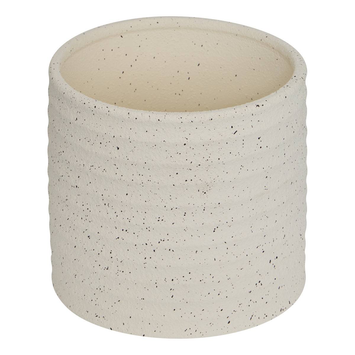 Lot de 3 pots de fleurs en grès ELLY blanc, ATMOSPHERA